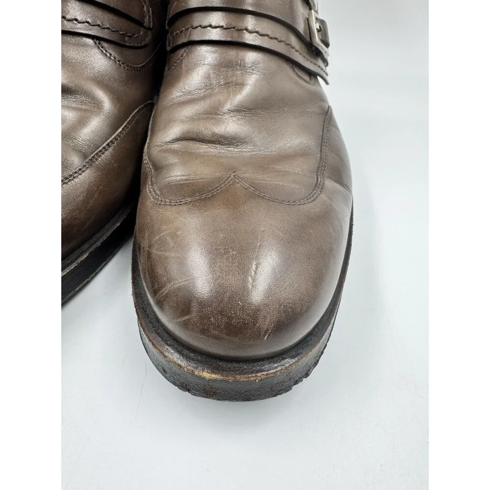 Sergio Rossi Men Size 7 Brown Leather Ankle Boots